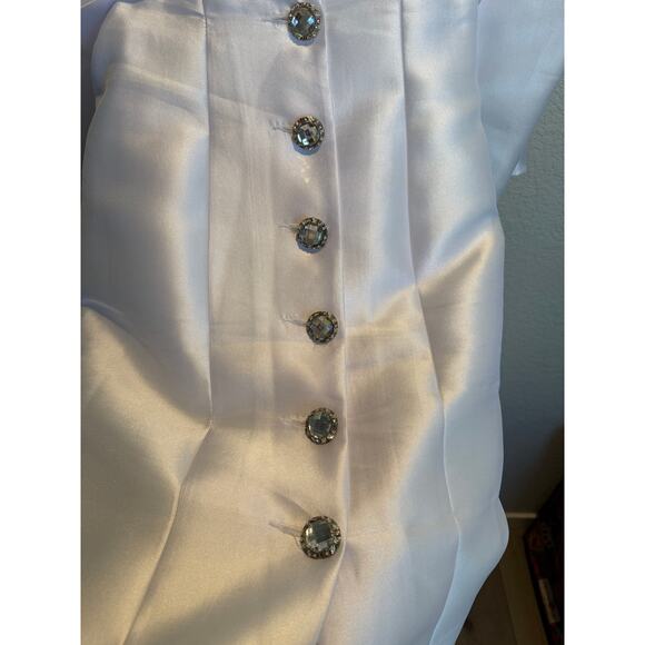 Tally Taylor White Bishop Sleeves Dress Size 8 - Picture 6 of 6